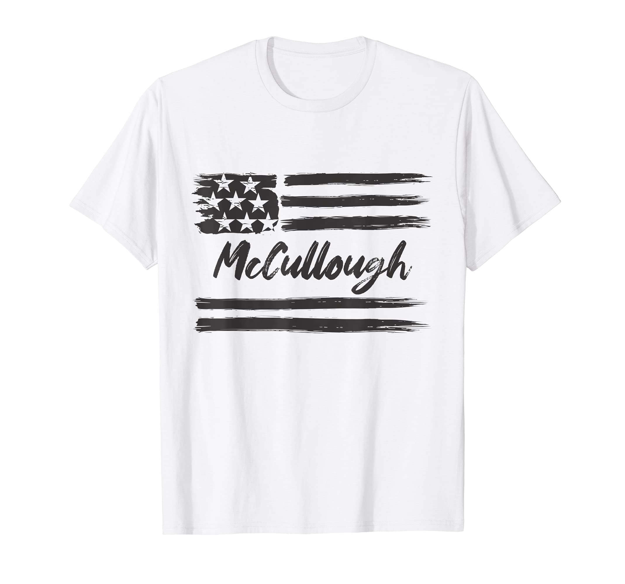McCullough - Personalized Name, Stars and Stripes, USA Flag T-Shirt
