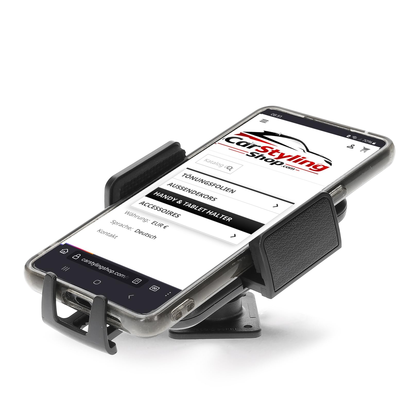 hr-imotin Universal self-adhesive/screwable smartphone holder for devices with measures from 42 - 78mm - 22410001 - black