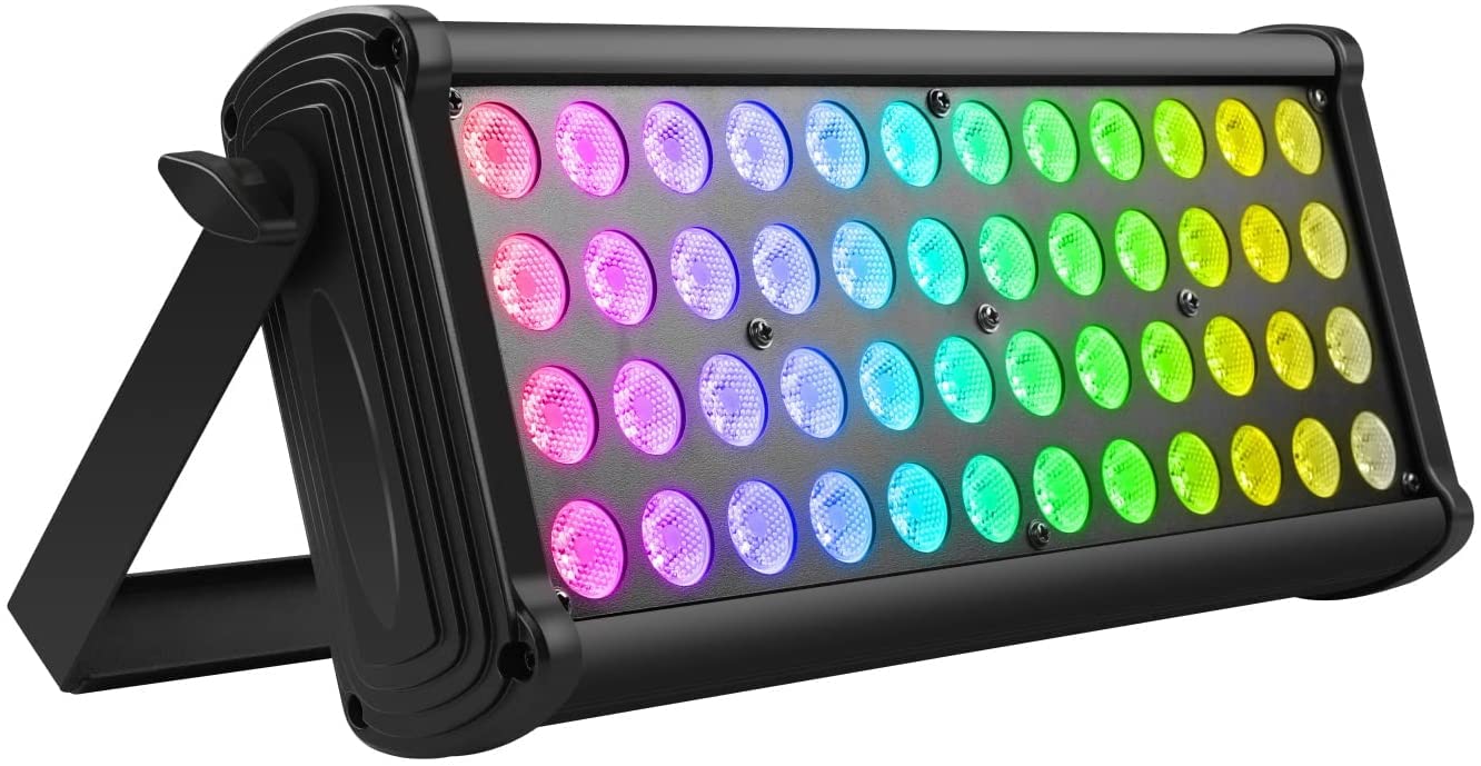 RGB Light Bar, DELIBANG LED Wall Washer dmx512 Flood Light 80W Equivalent Adjustable Stage Floodlight 48 LEDs Spotlight for DJ Disco Party Halloween Christmas Festival, 1PC