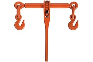 KOCH INDUSTRIES Koch 099212 1/4-Inch Ratchet Load Binder, Grade 43, for Transport Chain, Tie Down, Hauling, Towing, Powder Coated Orange Steel, 2,600 lbs. Working Load Limit