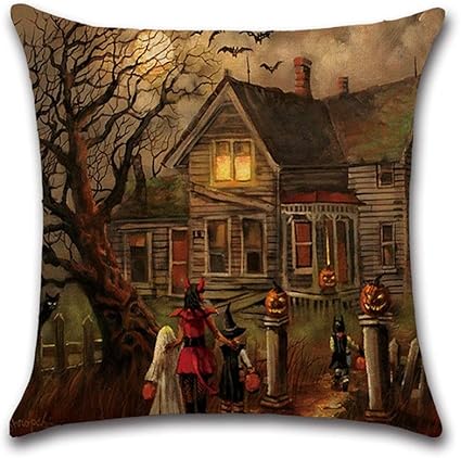 Wdx Kussen Katoen Comfortabel Materiaal Stof Liefde Heks Pompoen Thema Gedrukt Bankkussen 45x45cm Duurzaam Kleur B Amazon Nl