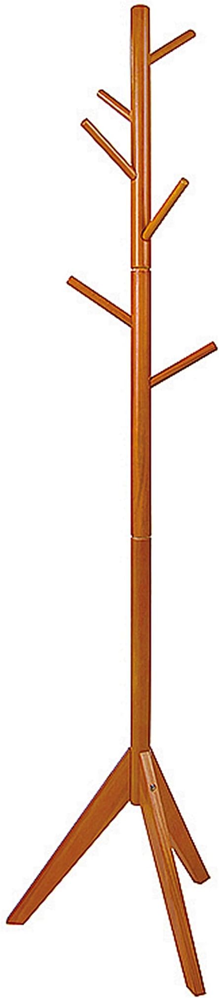 YBYT Solid Wooden Coat Rack with 6 hooks (Light Teak)