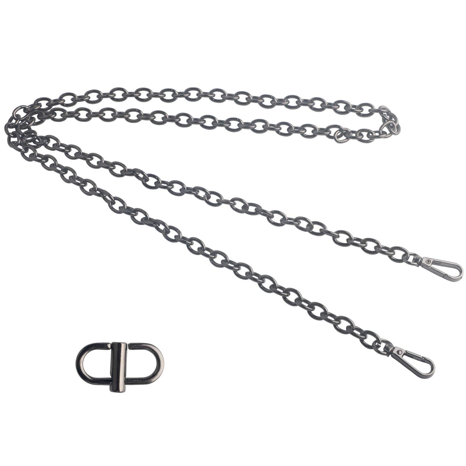 BEAULEGAN Chain Strap Replacement for Handbag Shoulder Crossbody Bag, 130 cm Long, with an Adjustable Clasp (Gunmetal)