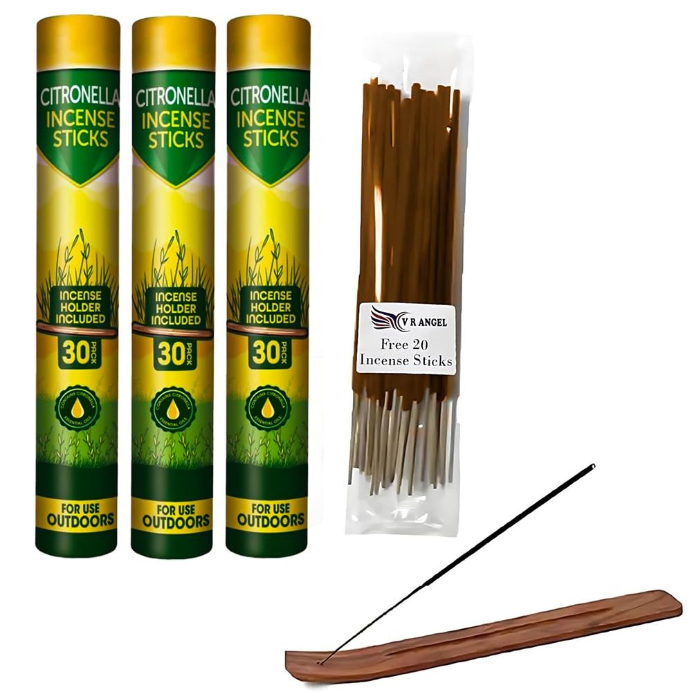 VR Angel Citronella Incense Sticks, Insect Repellent 30x3 Sticks with Holder and 15pc VR Citronella Cones for Indoor - Outdoor Use to Insect Repellent — image 1