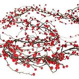 Factory Direct Craft® Indoor/Outdoor Artificial Holiday Red Holly Berry Garland for Christmas Decorations