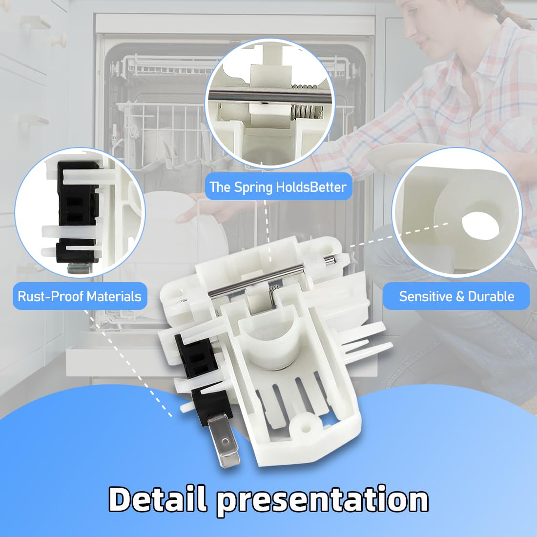 【2025】DD81-02132A DD81-01629A For Samsung Dishwasher Door Switch Latch Door Lock Parts - Model DW80F600UTS DW80J3020US DW80k7050UG DW80k5050US DW80R5060US DW80R5061UG DW80F600UTW DW80F600UTB