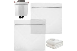 SHINEOFI Extra Large Laundry Mesh Bags for Bedding 110x90cm, 2pcs Oversized Zippered Washing Bags for Travel