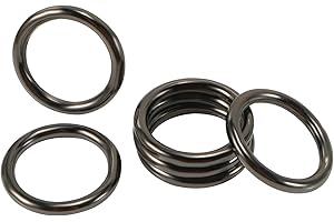 Adyoney 20 Pcs 1 Inch Black Circular Welded Round Ring Seamless Circular Round Ring, Zinc O-Rings, Suitable for Decoration, Bags, Belts, DIY