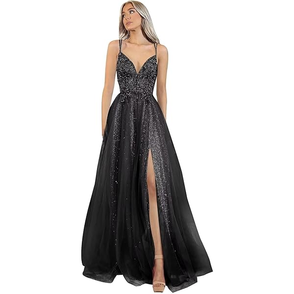 Amazon.com: Women's Tulle Side Split Prom Dresses 2020 Long Beading Spaghetti Strap Sexy Evening Gown Bean Paste US2 : Clothing, Shoes & Jewelry Amazon.com: Women's Tulle Side Split Prom Dresses 2020 Long Beading Spaghetti Strap Sexy Evening Gown Bean Paste US2 : Clothing, Shoes & Jewelry