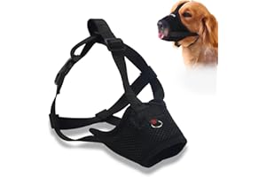 BDLLMDES Dog Muzzle for Large Dogs, Mesh Breathable Muzzle for Medium Sized Dog Anti Biting Chewing Grooming,4 Sizes Dog Mouth Guard with Adjustable Strap, Allow Panting Drinking Suitable for All Dogs (XL)