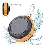 Portable Waterproof Bluetooth Shower Speaker - Hcman Mini Speakers with Micro SD Card Slot, Built-In Mic, Suction Cup, Hands-Free Speakerphone, Perfect Wireless Speaker for Home, Outdoors, Travel