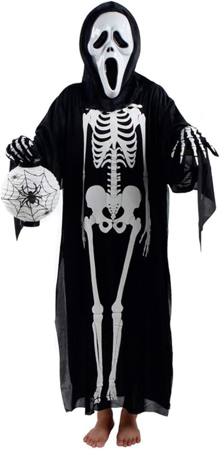 KAIMINGQIAN Halloween Accessories Gloves,Full Finger Skeleton Pattern Gloves: Clothing