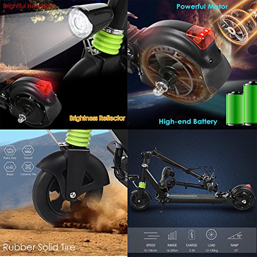 Kaluo 220lbs 15km/h Foldable Electric Scooter with Adjustable Seat, 52AH/24V High-End Battery E-Scooter for Adults and Teens