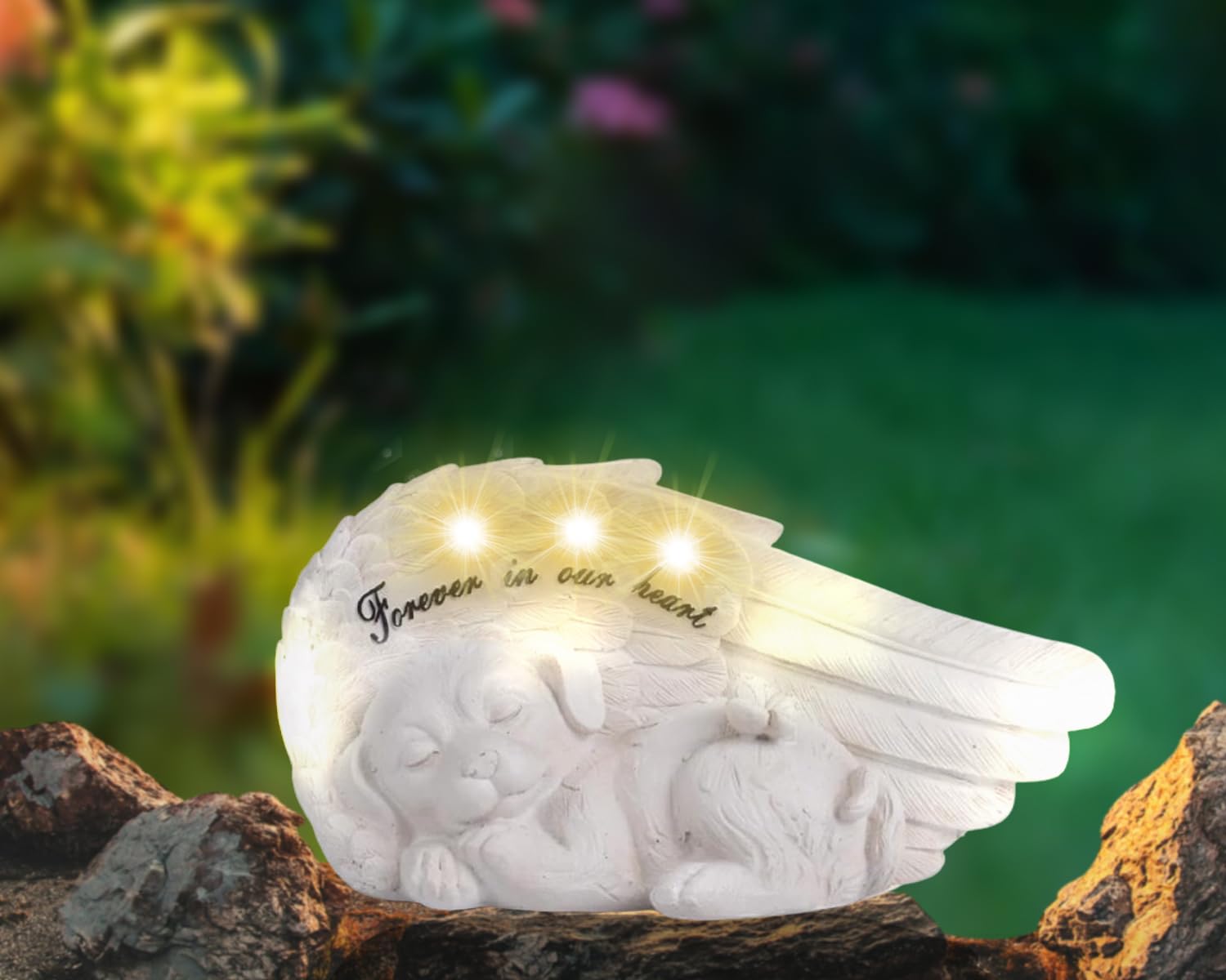 NEWDREAM:Pet Loss Gifts The Angel Dog Statue Commemorates, Dog Memorial Gifts, Pet Tombstone Dogs,Dog Angel Memorial Statue(Deep Grey)