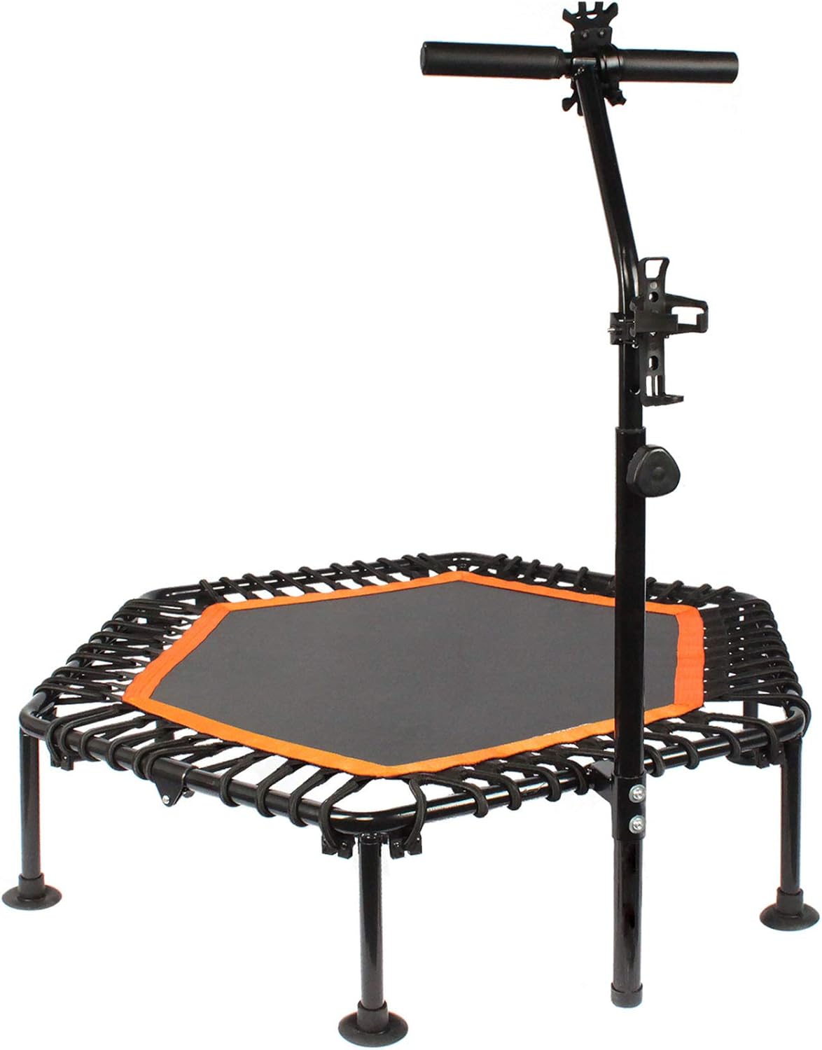 PROMECITY Trampolín de Rebote con Mango Ajustable para Adultos Fitness, Saltar Entrenador Ejercicios Cardiovascualres para Interiores - Límite Máximo 150 KG