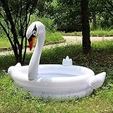 Inflatable White Swan Pool Portable Children's Bathtub Thicken Folding Wash Basin Children's Bath Baby Swimming Pool 59.0655.1241.34inch/150140105CM