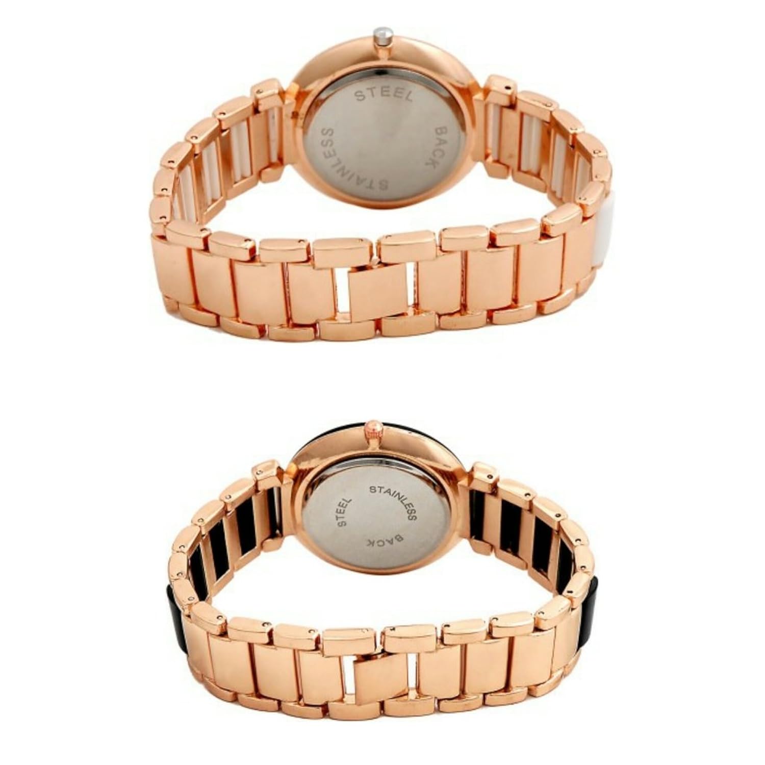 swisstyle analogue white dial & black dial womens watches (ss-703w-703b)(set of 2)