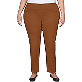 Ruby Rd. Womens Ruby Rd. Womens Plus-Size Mid-Rise Pull-on Straight Solar Millennium Tech Pant