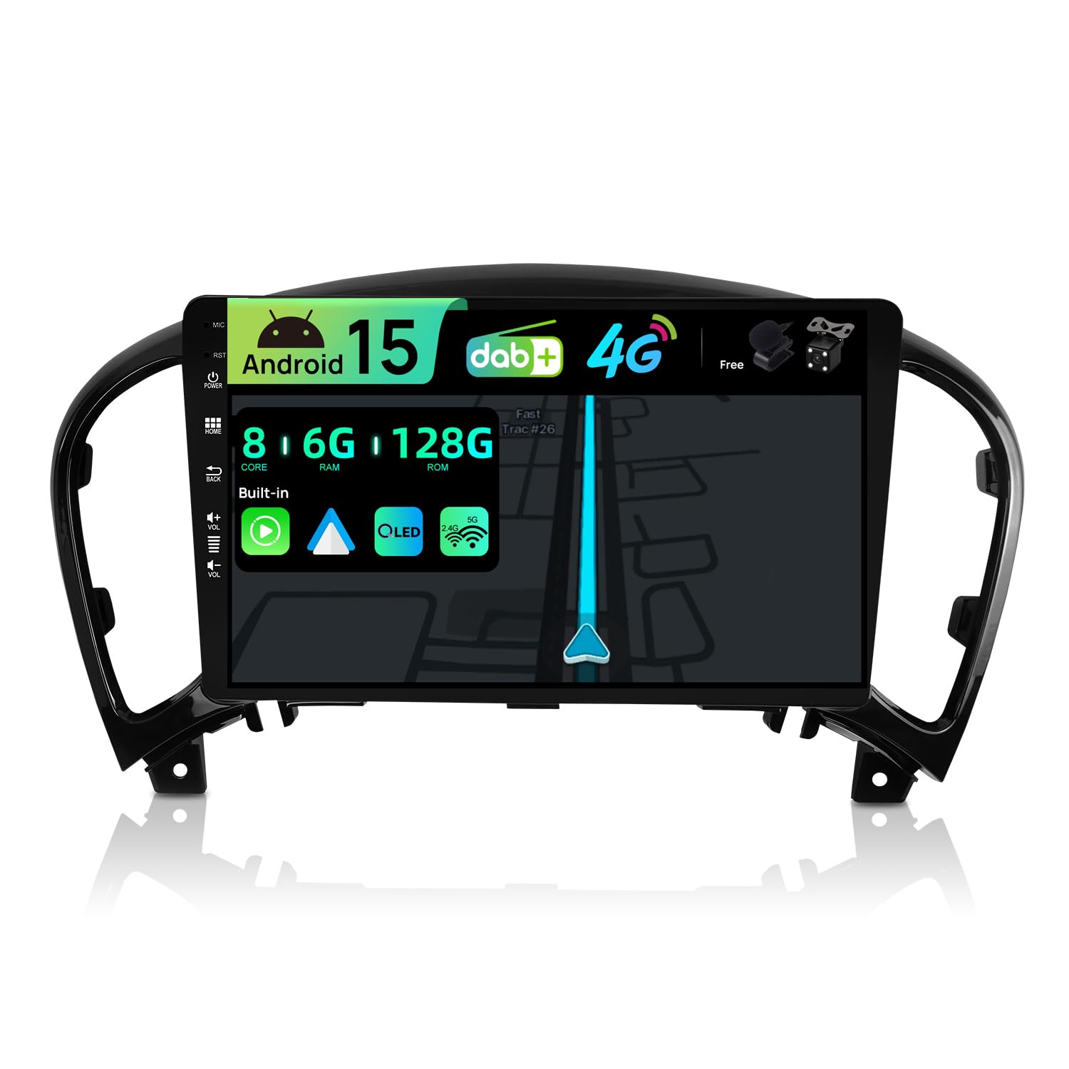 BXLIYER - Built-in DAB/4G - 6G+128G - Android 15 - Car Stereo For Nissan Juke J15 / YF15 Infiniti ESQ (2010-2019) - Wireless Carplay/Android Auto - Camera + MIC - 9 Inch QLED 2 Din - SWC DSP 360-CAM