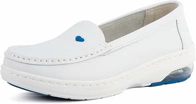 Amazon.com: MaxMuxun Zapatos de enfermería antideslizantes de las mujeres  de cuero cómodo resbalón en zapatos planos mocasines para el trabajo del  restaurante : Ropa, Zapatos y Joyería