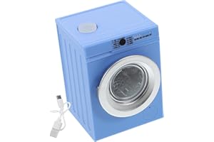 Garneck 1 12 Scale Miniature Washing Machine Model for Dollhouses Rechargeable Toy with Rotating Door and Washable Clothes In