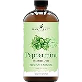 Handcraft Blends Peppermint Essential Oil in Glass Bottle – Huge 16 Fl Oz – 100% Pure and Natural – Premium Grade Oil for Diffuser and Aromatherapy, Skin, Massage, Candle and Soap Making Fragrance
