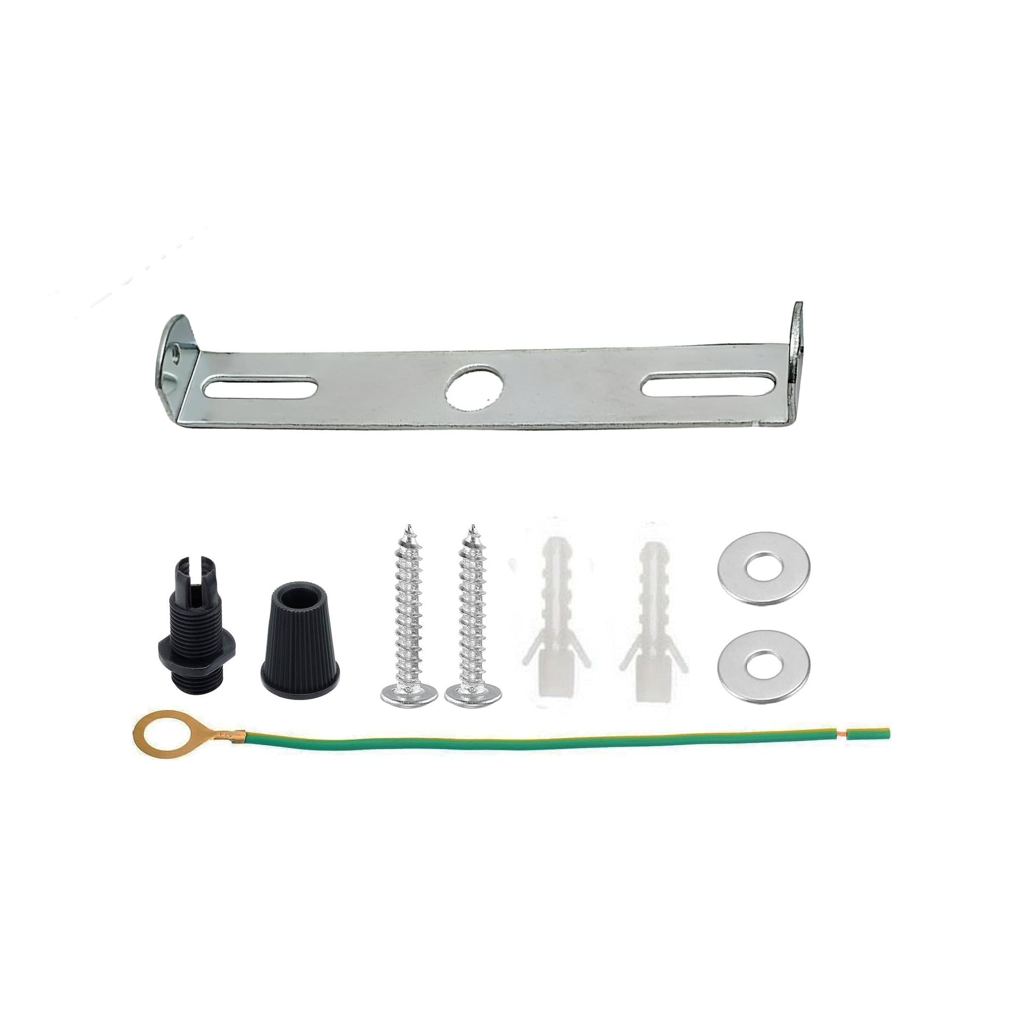 DC VOLTAGE 120mm Ceiling Light Plate Kit with Screw Washer Nut, Light Fixture Mounting Bracket Plate Steel Crossbar for Home Office Pendant Wall Light