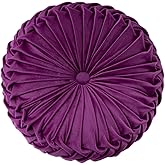 Baiyuruodie Round Velvet Pillow, Sofa Bed Bedroom Decorative Throw Pillow (38cm, Fuchsia)