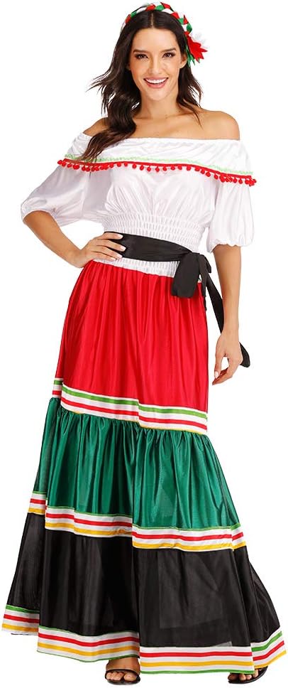 open lace back dress Embroidered Mexican Evening Dress