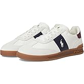 POLO RALPH LAUREN Men's Heritage Aera Leather-Suede Sneakers Bianco/Navy/Wine 1 15 Medium