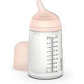 Suavinex Zero Zero Anti Colic Baby Bottle, No 1 Spanish Baby Bottle Brand, Minimizes Bottle Rejection & Nipple Confusion, Perfect for Breastfeeding Babies, 9oz/270mL, Fair Tone, Medium Flow Nipple