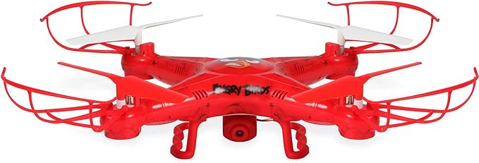 red drone with camera