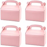 Oletx 30-Pack Pink Party Favor Treat Boxes, Goodie Boxes, Gable Paper Gift Boxes with Handles. Perfect for Princess Pink Party and Baby Shower Decoration Supplies.