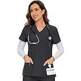 COZYFIT Scrub Tops for Woman - Soft Stretch, V-Neck Top Scrubs with 3 Pockets, Easy Care for Women