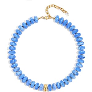 WOWORAMA Colorful Chunky Necklaces for Women 20MM Large Oversized Resin Beaded Necklace Bold Statement Chunky Choker Necklace