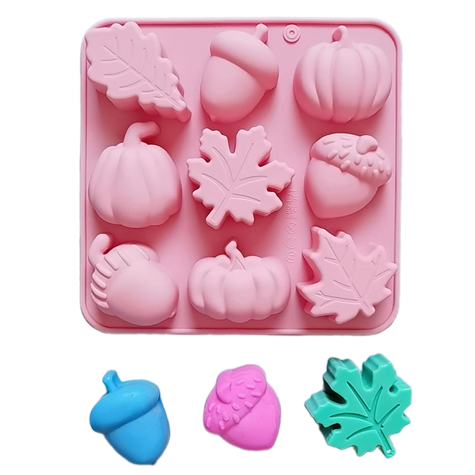 1 Piece Silicone Chocolate Mold Maple Leaf, Acorn and Pumpkin Shape 3D Chocolate Candy Mold, Cake Decoration, Halloween, Etc