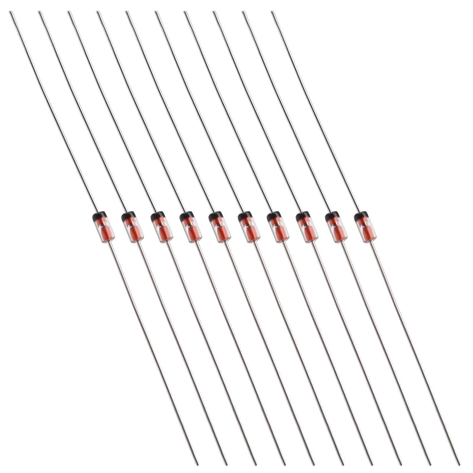 OTOTEC 50PCS 1N34A Germanium Diode 50mA 65V Axial 1N34A Electronic Silicon Diodes Electronic Components for AM FM TV-IF Applications