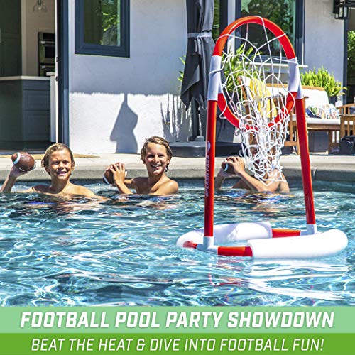 GoSports Splash Pass Floating Pool Football Game Includes Hoop, 4 Footballs and Pump Pricepulse