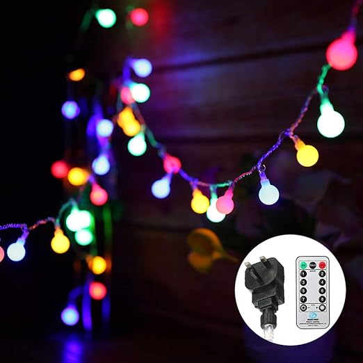 Globe String Lights Mains Powered 13m 43ft 100 Led Outdoor Fairy