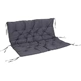Lot De 2 Coussins Dossier HANKO Pour Fauteuil Jardin - Coton/Polyester 98x50x8cm Gris