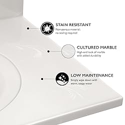 Design House Cultured Marble Vanity Top, Ivory