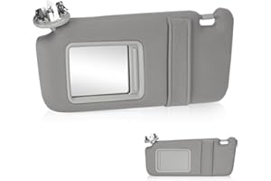 HKPARTS Left Driver Side Sun Visor SunVisor with Light for 2007-2011 Toyota Camry with Sunroof 74320-06800-B0 (Gray)