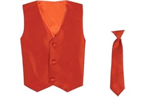 Vest and Clip On Necktie Set-Multiple Colors-Baby Infant Toddler Boys Sizes