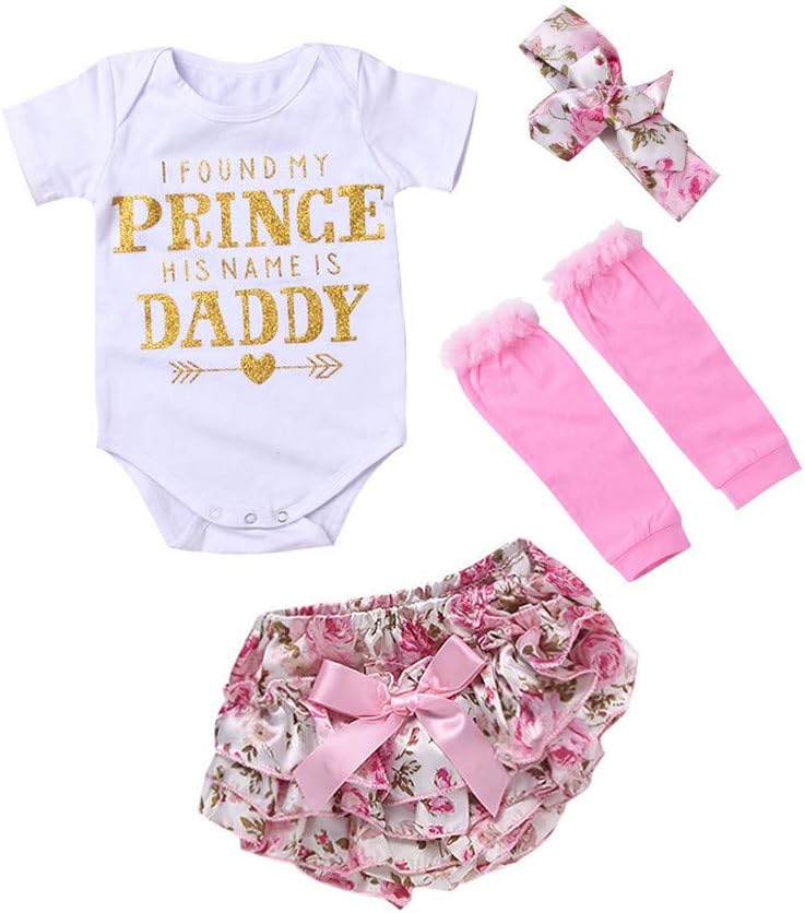 Voberry Newborn Baby Girl Clothes Infant Letter Romper Headband Leg Warmer Summer Outfits Clothes Set
