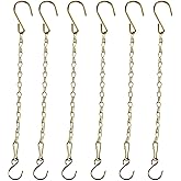 Sersberg Chain for Hanging Plants,11 Inch Gold Hanging Chain, Small Basket Chain Kits with Hooks for Bird Feeder Planter Porch Wind Chime (Gold, 11 Inch-6PCS)
