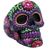 Metallic Day of the dead Ashtray - Floral
