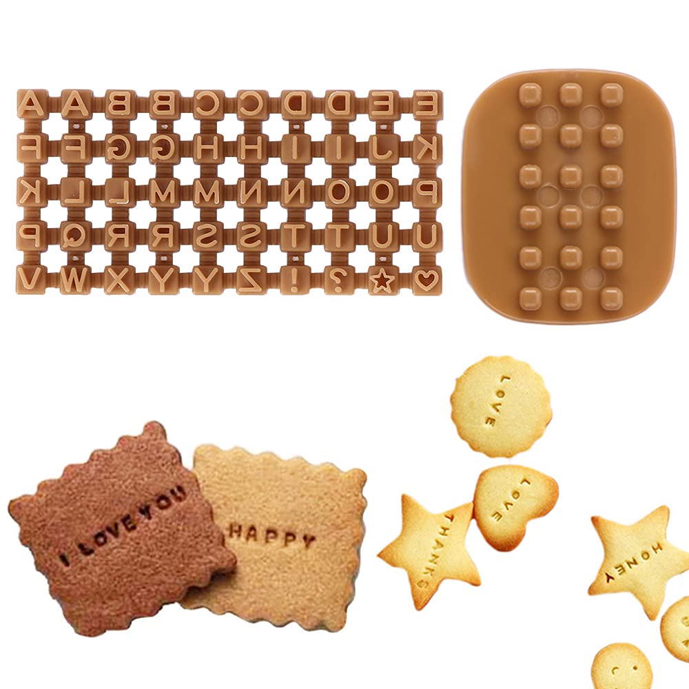 Alphabet Number Letter Cookie Cutters Set Stamp Press Biscuit Fondant Decorating Baking Tools (Alphabet)