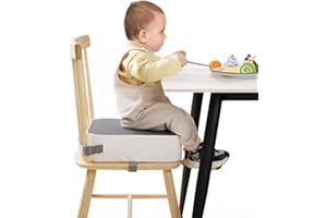 TOTIDYH Toddler Booster Seat for Kitchen Chair, Non-Slip Kids Dining Table Booster Seat with Adjustable Safer Straps, Portable Baby Eating Travel Increasing Cushion