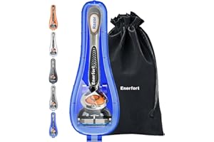 Enerfort Razor Case Compatible with Gillette Proglide Fusion Men's Razor, Manual Razor Travel Protector Case with Carrying Bag - Blue