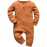 Eghunooy Baby Boy Girl Solid Color One Piece Romper Jumpsuit Outfits Clothes